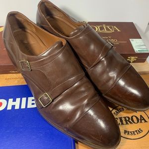 Johnston & Murphy Sheepskin Double Monk Shoes